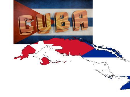 Cuba drapeau et carte