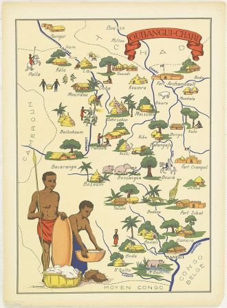 Oubangui-Chari, dessin de Jylbert, 1943 © swaen.com