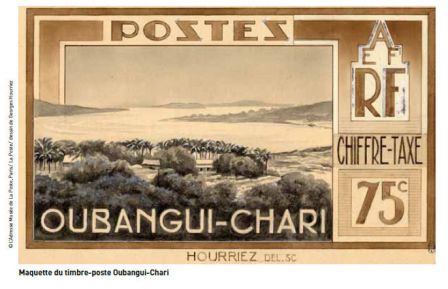 Oubangui-Chari, maquette de timbre-poste © blog-philatélie.com
